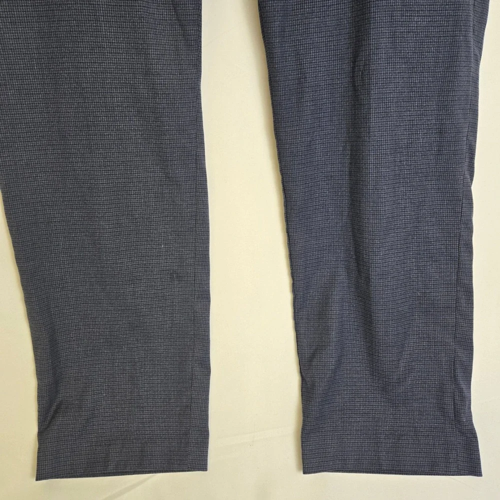 Lauren Ralph Lauren Micro Check Plaid‎ Pleated Chino Pants Blue Black P42W x 30L